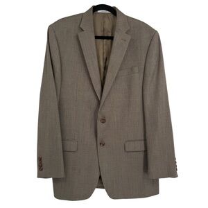 Lauren Ralph Lauren Sport Coat size 42L Jacket Blazer 2 Button tan micro-plaid